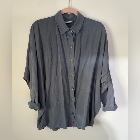 Zara women’s blue grey suit set. Size xs top size M bottom. New - Picture 3 of 15